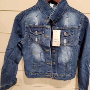 GIRLS DISTRESSED DEMIN JACKET